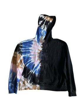 Electric & Rose Womens Sz Medium Tie-Dye Hoodie Black & Multicolor